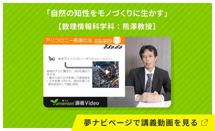 自然の知性をモノづくりに生かす【数理情報科学科：熊澤教授】