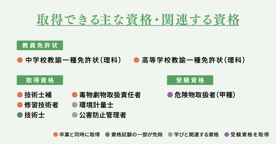 取得できる主な資格